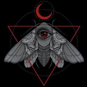 ⚜️❤️‍🔥⚜️Mystical Moth occult  - Black and Red